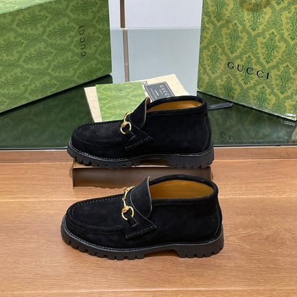 WOMEN'S HORSEBIT ANKLE BOOT IN BLACK SUEDE