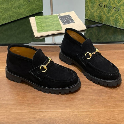 WOMEN'S HORSEBIT ANKLE BOOT IN BLACK SUEDE
