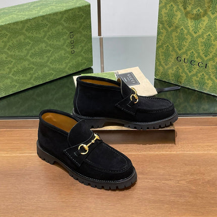 WOMEN'S HORSEBIT ANKLE BOOT IN BLACK SUEDE