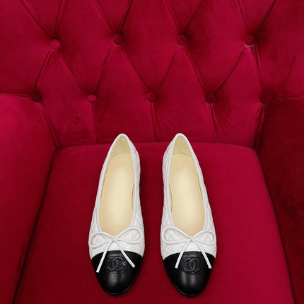 flat black white quilted lambskin