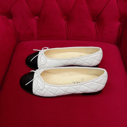 flat black white quilted lambskin