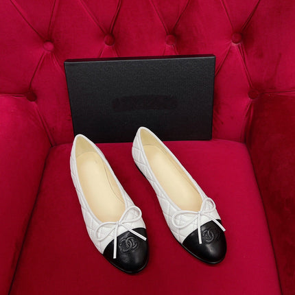 flat black white quilted lambskin