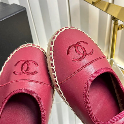 26S ESPADRILLE MARY JANE SHOES IN DARK RED LAMBSKIN